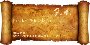 Fritz Adrián névjegykártya